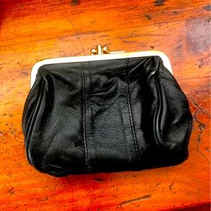 Leather Kiss lock coin wallet